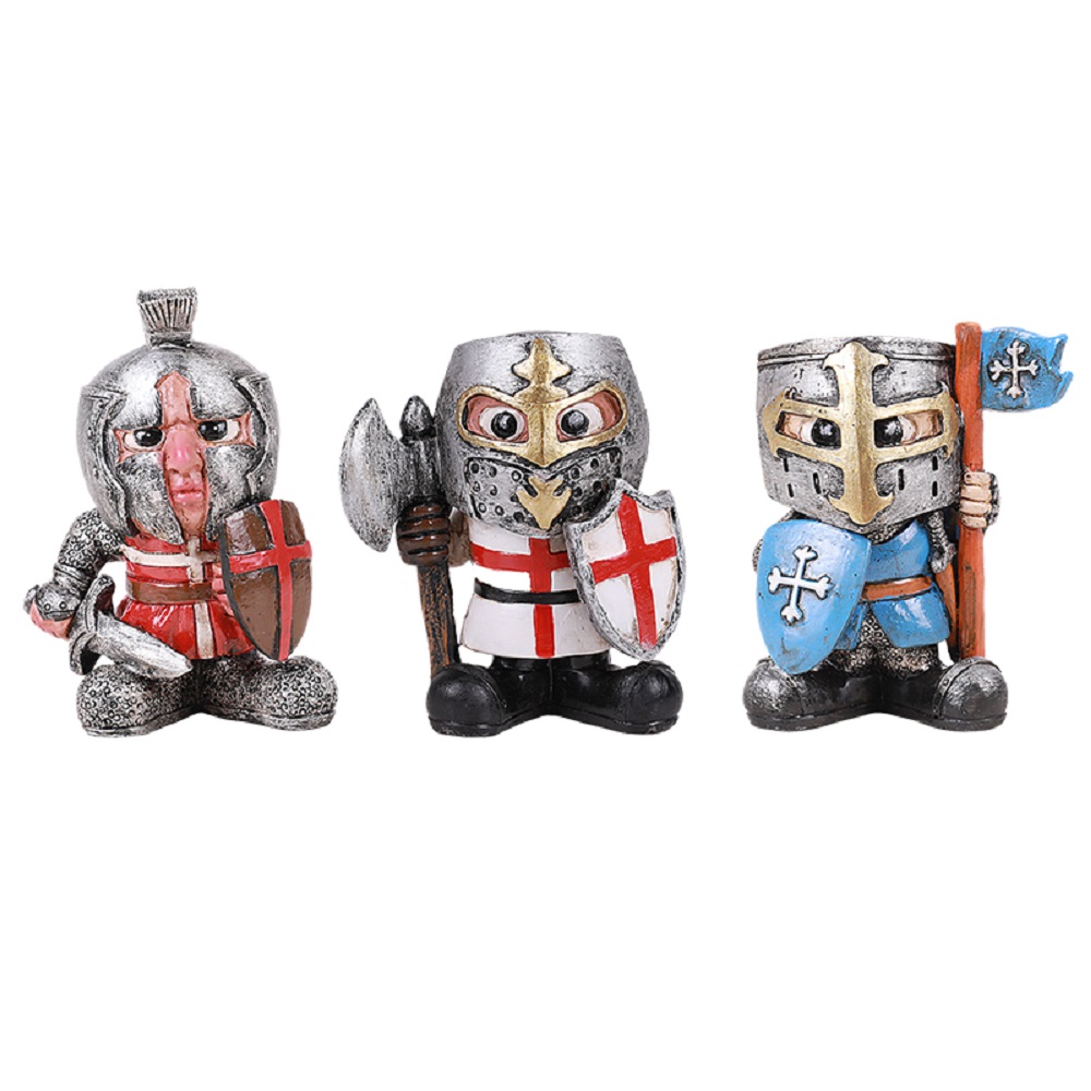 Pacific Giftware Mini Medieval Times Ren Knights Sculpture Set of 3